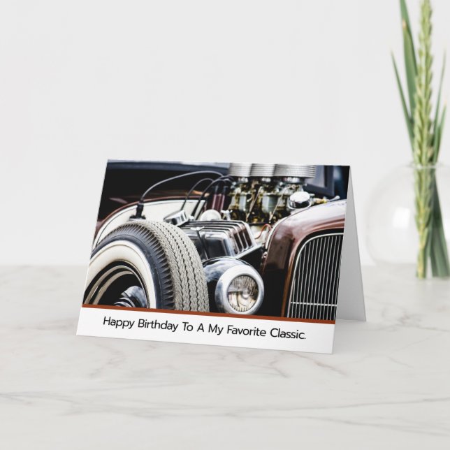 Happy Birthday Classic Car Rat Rod Fan Car Card Karte (Vorderseite)