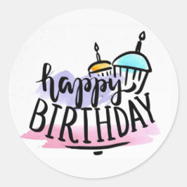 Happy Birthday Classic Round Sticker