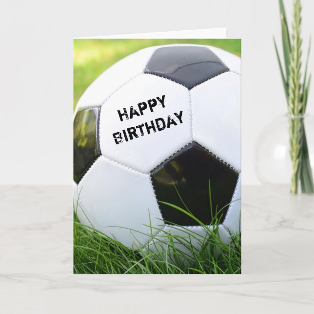 Happy Birthday Classic Soccer Ball Card Karte (Vorderseite)
