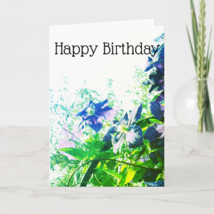 *~* Happy Birthday Clematis Blue Blume Customize Karte