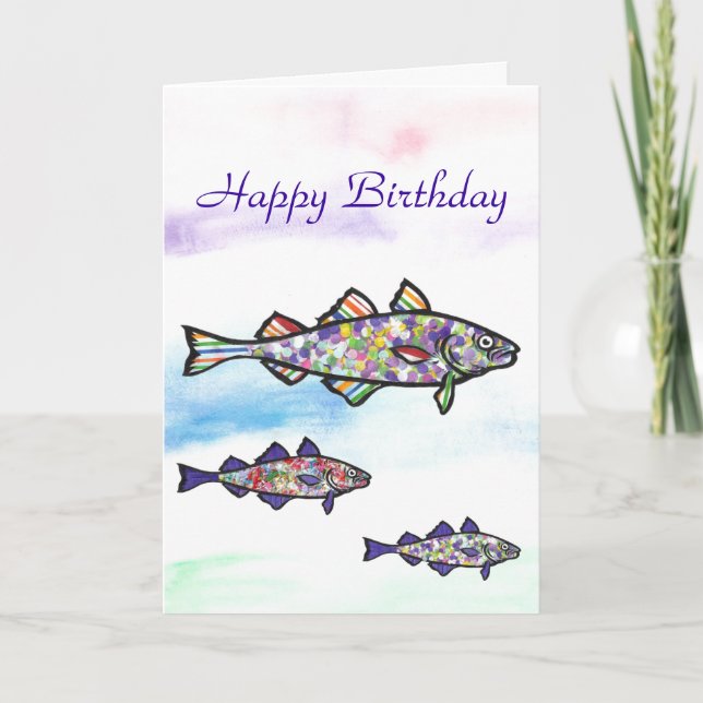 Happy Birthday Cod Karte (Vorderseite)