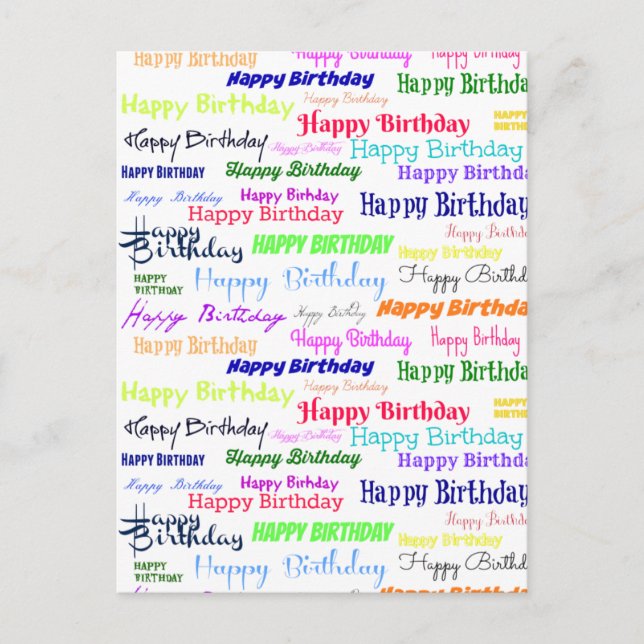 Happy Birthday Collage Postkarte (Vorderseite)