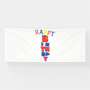 Happy Birthday Color Remix 2.5x6 Vinyl Banner