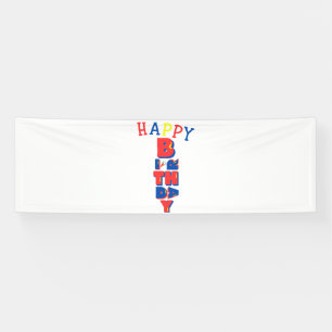 Happy Birthday Color Remix 2.5x8 Vinyl Banner