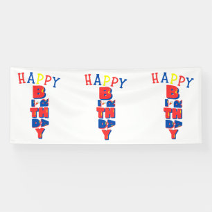 Happy Birthday Color Remix 4x10 Vinyl Banner