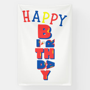 Happy Birthday Color Remix 4x6 Vinyl Banner