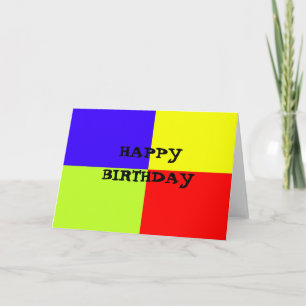 Happy Birthday Colored Block Art Karte