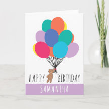 Happy Birthday Colorful Ballon Teddy Bären Name