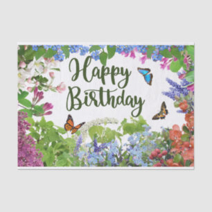 Happy Birthday Colorful Blume Botanischer Garten Seidenpapier