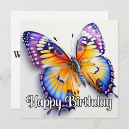 Happy Birthday Colorful Butterfly Artwork