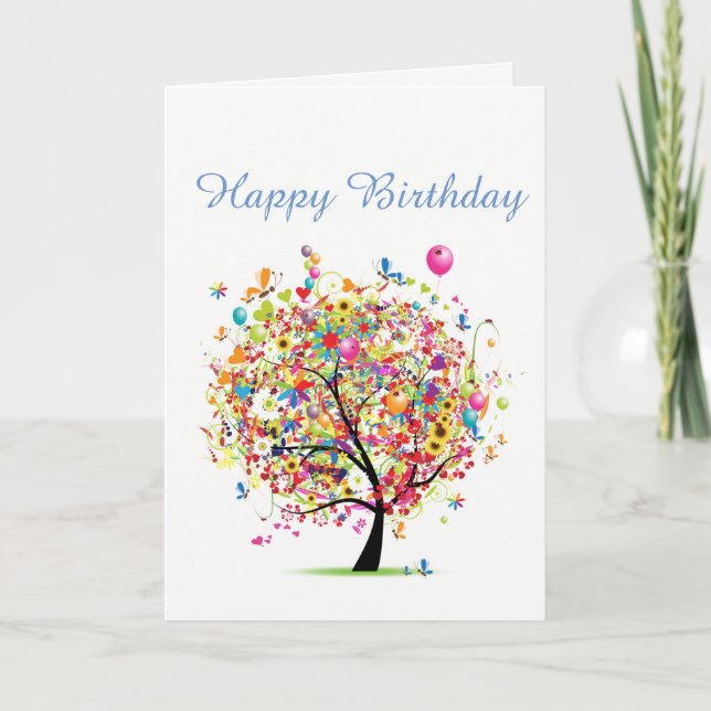 Happy Birthday Colorful Card Karte (Vorderseite)