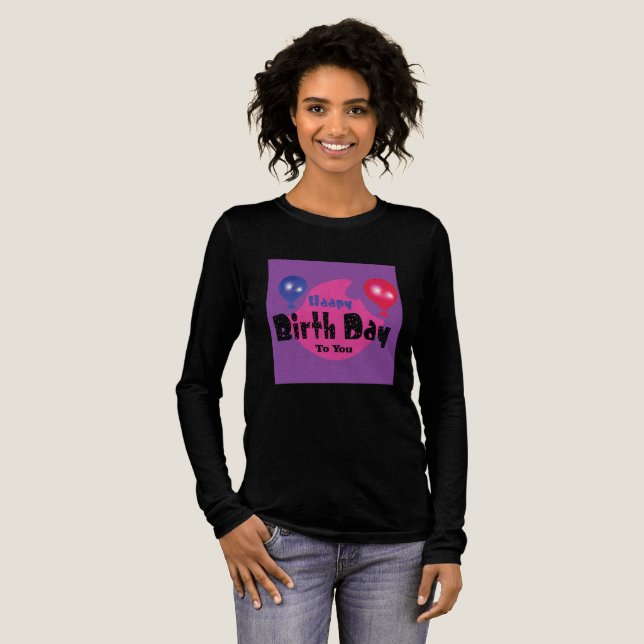 Happy Birthday – Colorful Celebration Party Design Tri-Blend Shirt (Volle Vorderseite)