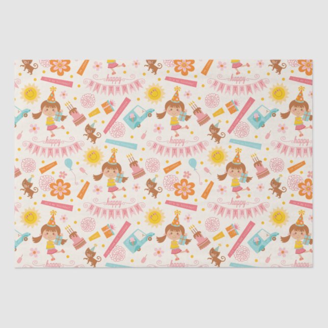 Happy Birthday Colorful Seidenpapier (Vorderseite)