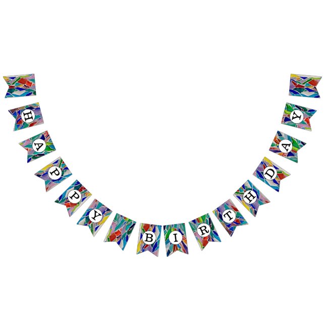 Happy Birthday Colorful Wimpelkette (Alle)