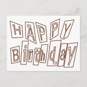 Happy Birthday Coloring Plate Postcard Postkarte