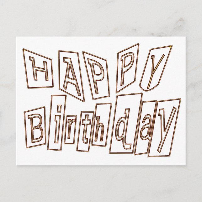 Happy Birthday Coloring Plate Postcard Postkarte (Vorderseite)