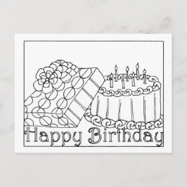 Happy Birthday Coloring Postcard Postkarte