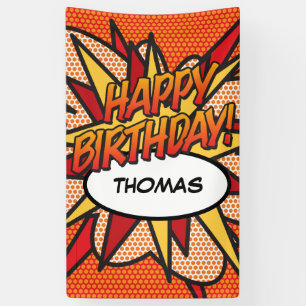 HAPPY BIRTHDAY Comic Pop Art Banner