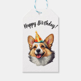 Happy Birthday cone Corgi Geschenkanhänger