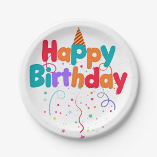 Happy Birthday Confetti Pappteller