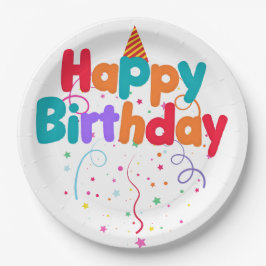 Happy Birthday Confetti Pappteller