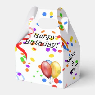 Happy Birthday Confetti und Balloons Gefallen Box Geschenkschachtel