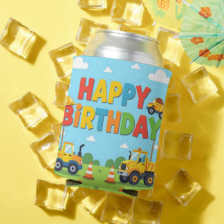 Happy birthday construction builder theme dosenkühler