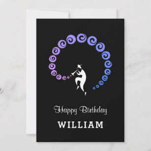 Happy Birthday Cool Jazz Musiker Blue Lilac Card