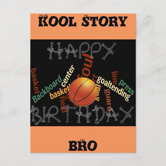 HAPPY BIRTHDAY Cool Story Bro Basketball Sport Postkarte (Vorderseite)