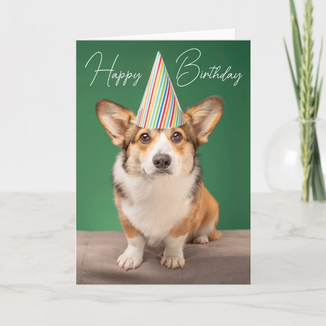 Happy Birthday | Corgi Birthday Welppy Karte (Vorderseite)