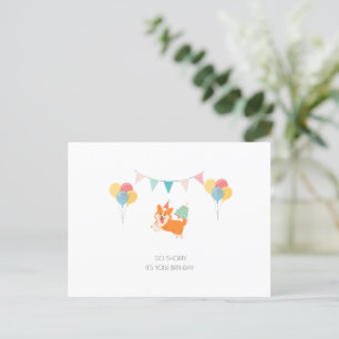 HAPPY BIRTHDAY CORGI CARD POSTKARTE