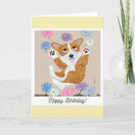 Happy Birthday Corgi Doggie Card Karte