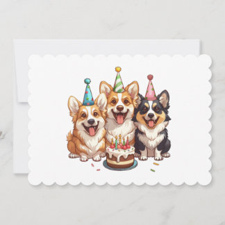 Happy Birthday Corgi Dogs Einladung