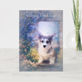Happy Birthday Corgi Puppy Karte