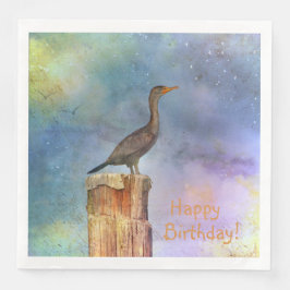 Happy Birthday Cormorant Serviette