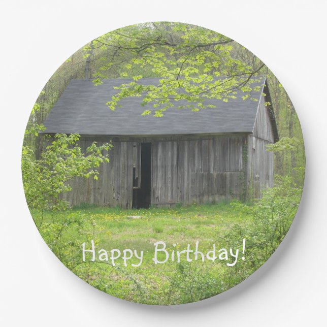 Happy Birthday Country Barn Pappteller (Vorderseite)