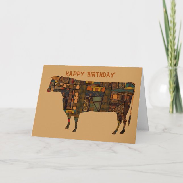 Happy Birthday Cow Card Karte (Vorderseite)