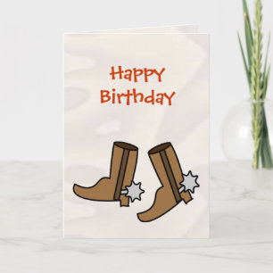 Happy Birthday Cowboy Boots für Country Western Karte