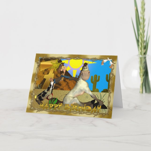 Happy Birthday Cowboy Card Karte (Vorderseite)