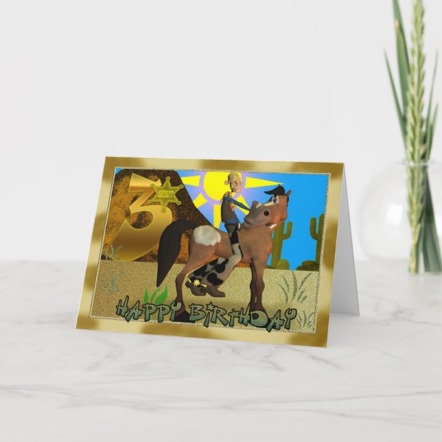 Happy Birthday Cowboy Card Karte (Vorderseite)