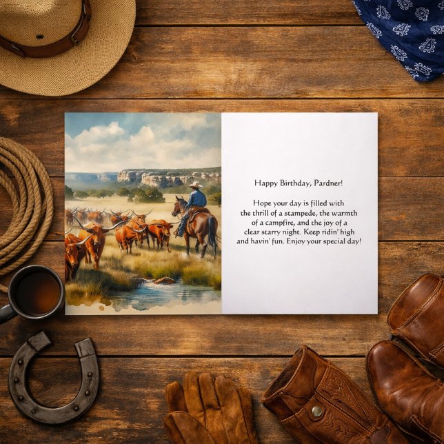 Happy Birthday Cowboy Gruß Karte (Von Creator hochgeladen)