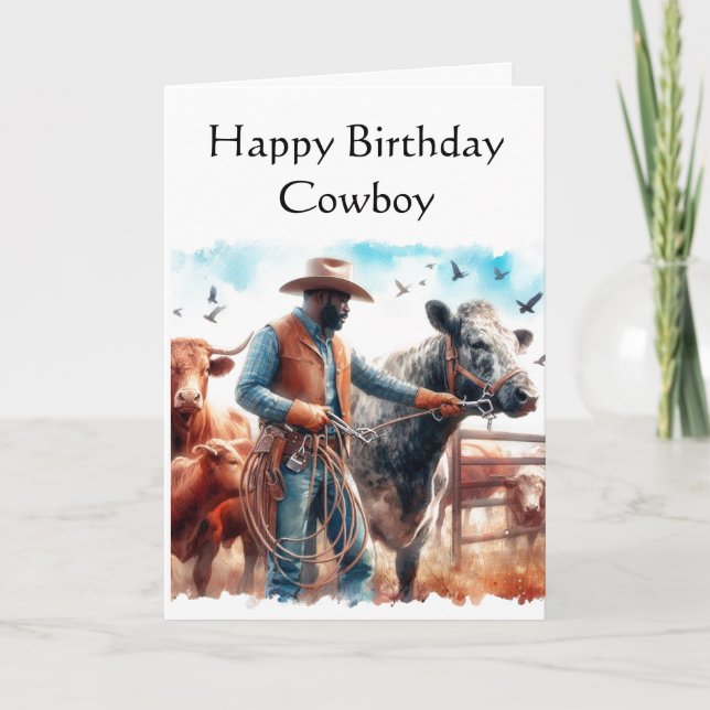 Happy Birthday Cowboy Grußkarte Karte (Vorderseite)