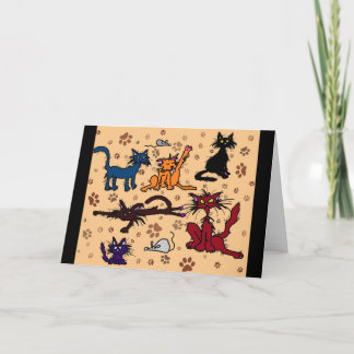 Happy Birthday Crazy Cat Lady Greetings Card Karte
