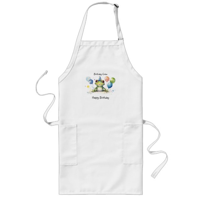 Happy Birthday CREW Whimsical niedlich Froschballo Lange Schürze (Vorne)