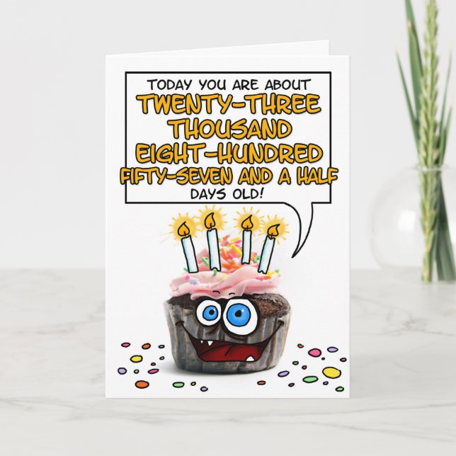 Happy Birthday Cupcake - 65 Jahre Karte (Vorderseite)