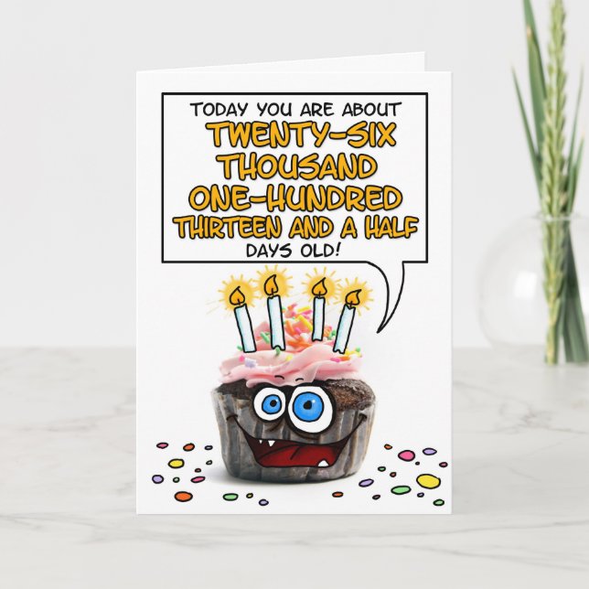 Happy Birthday Cupcake - 71 Jahre alt Karte (Vorderseite)