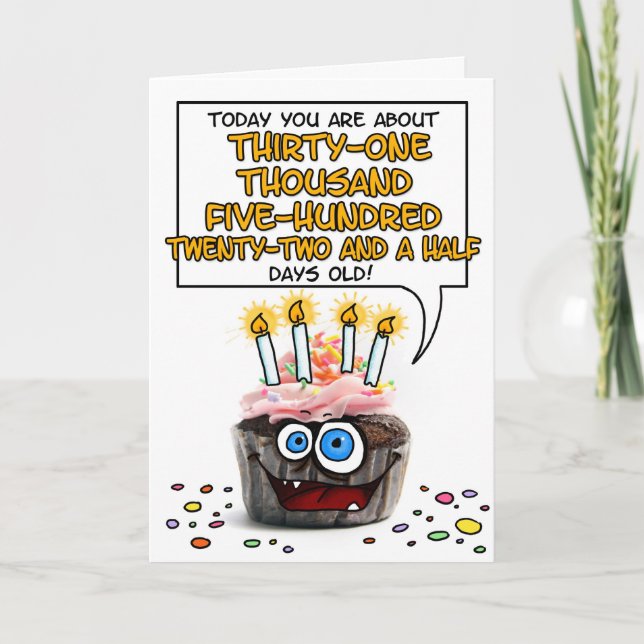 Happy Birthday Cupcake - 86 Jahre Karte (Vorderseite)