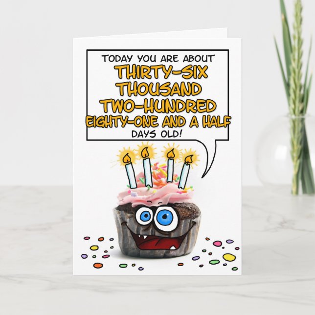 Happy Birthday Cupcake - 99 Jahre Karte (Vorderseite)