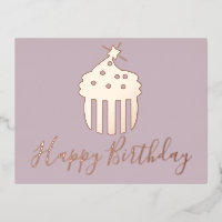 Happy Birthday Cupcake Blush Pink