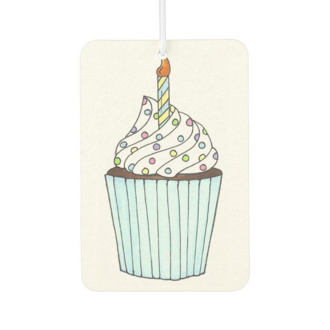 Happy Birthday Cupcake Cake Cake Sprinkles Gastges Autolufterfrischer (Vorderseite)